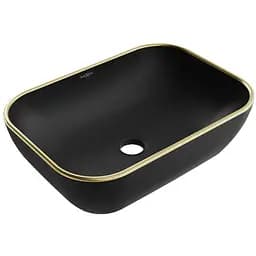 Умивальник Mexen Rita black matt gold Edge накладний MEX-21084575, Золотий