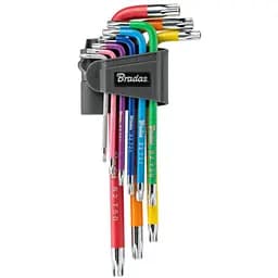 Набір ключів Bradas TORX TX 10-50 9 шт довгі (DIY-HKT42-LO/B)