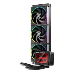 Система рідинного охолодження ID-Cooling DL360 MAX, Black, 3x MF-1230-ARGB-K PWM, 500～2300±10%RPM, Intel: 1851/1700/1200/1151/115x, AMD: AM4/AM5, до 350 Вт, 3.5" TFT, 400x120x38 мм радіатор - мініатюра 3