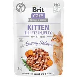 Влажный корм Brit Care Cat Pouch для котят в желе пикантный лосось 85 г