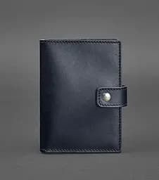 Кожаная обложка для паспорта 5.0 (с окошком) темно-синяя Краст