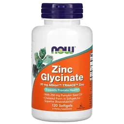 Вітаміни та мінерали NOW Zinc Glycinate 30 mg, 120 капсул