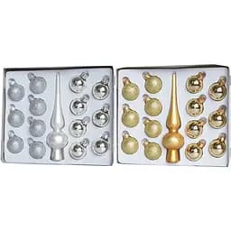 Набір ялинкових іграшок мінікулі з мініверхівкою Linhai 15 шт. 3 см мікс скло в асортименті (390748-5)