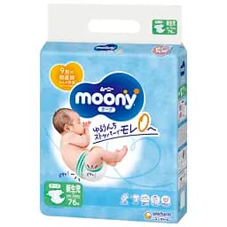 Підгузки дитячі Moony NB 0-5 кг, 76 шт. (4903111137800)