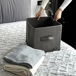 Текстильний кофр  ORGANIZE  для одягу та текстилю 30*30*30 см (сірий) - мініатюра 4