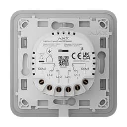 Розумний двоклавішний прохідний вимикач Ajax LightSwitch (2-gang/2-way) Jeweller (ivory/слонова кістка) (26-00410) - мініатюра 2