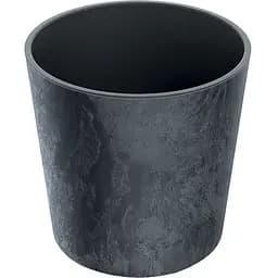 Горщик для квітів Prosperplast Urbi Round Beton Effect 2 в 1 з вкладкою 9 л антрацит мармуровий (88335-433)