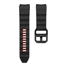 Ремінець для Samsung Galaxy Watch 5 40mm - чорно-червоний ширина кріплення 20мм силікон розмір L Watchbands Ribbed (W11-4WB66250031) - мініатюра 2