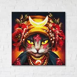 Картина постер на полотні BrushMe Киця-мольфарка