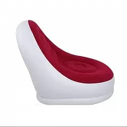 Крісло надувне A-Sofa 2в1 з пуфом, біло-червоне, до 150 кг - мініатюра 4