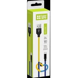 Кабель ColorWay USB - MicroUSB National 2.4А 1м Blue Yellow - мініатюра 2