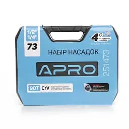 Набір насадок та інструментів Apro з тріскачкою CrV 1/4" 3/8" 1/2" 90Т 171 шт. 30412 - мініатюра 6