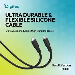 Кабель Digitus USB-C > USB-C заряджання/синхронізації, USB4 2.0, 80G, 240W, 16K, силіконовий, 1м, чорний - мініатюра 9
