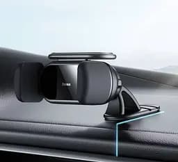 Автомобільний тримач холдер Baseus Steel Cannon pro Solar Electric Car Mount SUGP010001 Black - мініатюра 9