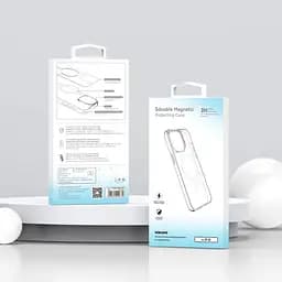 Чохол Vokamo для iPhone 15 Pro Max подвійний захисний з магнітним кільцем прозорий (NVK010806) - мініатюра 2