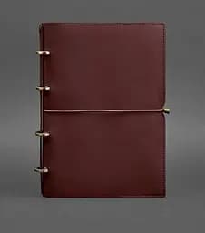 Кожаный блокнот А4 на кольцах (Софт-бук) 9.0 в мягкой обложке красный