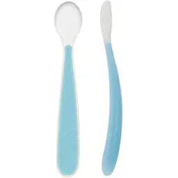 Ложка силіконова Chicco 6+, 2 шт. блакитна (06828.21)