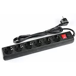Фильтр сетевой Gembird, 6 розеток, 1.8 м, черный, 10А, до 2.5 кВт, выключатель, заземление, 3x0.75 мм² (SPG6-G-6B)