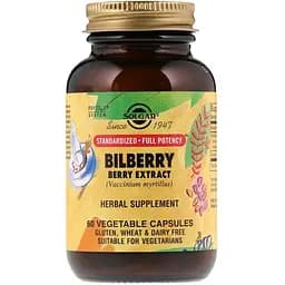Экстракт черники Solgar Bilberry Berry Extract 60 вегетарианских капсул