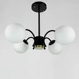 Стильная потолочная люстра на 4 плафона в черном корпусе Line.F K 19/4 BK