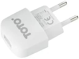 Мережевий зарядний пристрій TOTO TZV-42 Led Travel charger 1USB 1A White - мініатюра 3