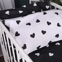 Комплект постільної білизни MirSon Kids Time 17-0669 Black and White Love 110 x 140 см (2200010180862) - мініатюра 3