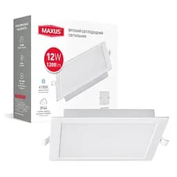 Врізний світлодіодний світильник 1-RDL-1241-IPS MAXUS RDL 12W 4100K IP44 Square
