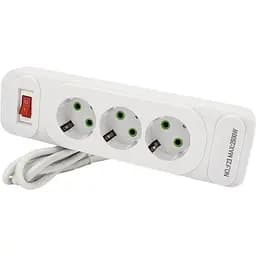 Мережевий фільтр подовжувач Voltronic F-23 3 розетки EU 2 м 3х0.75 мм 2500W White