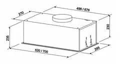 Витяжка Eleyus GEMINI 1200 LED 70 WH - мініатюра 3