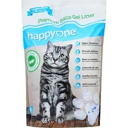 Силікагелевий гігієнічний наповнювач для туалетів домашніх тварин happyOne 3.8 л