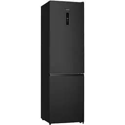 Холодильник Gorenje с нижней морозильной камерой, 200х60х60 см, 2 двери, 238(98) л, А+, NF+, зона освещения, внешний дисплей, черный