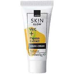 Крем-сироватка для обличчя Avon з вітаміном С та екстрактом папаї Сяйво 10 мл (49469262)