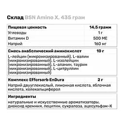 Амінокислота BCAA BSN Amino X, 435 грам - Фруктовий пунш - мініатюра 3