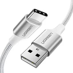 Дата кабель USB 2.0 AM to Type-C 1.0m US288 Aluminum Braid White Ugreen (60131)