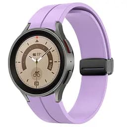 Ремінець для Samsung Galaxy Watch 6 40mm 6 44mm - фіолетовий ширина кріплення 20мм силікон Watchbands Cls-black (W33-8W432432) - мініатюра 2