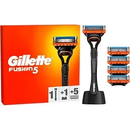Станок для гоління чоловічий Gillette Fusion5 з 5 змінними картриджами + підставка