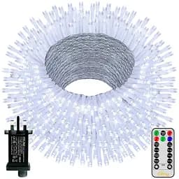 Уличная гирлянда 50 м, 500 светодиодов питание от сети, водонепроницаемая, холодный белый свет