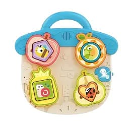 Бизиборд HE 8089, музыкальная развивающая игрушка с подсветкой и мелодией, для детей от 18 месяцев, голубой