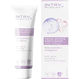 Крем для обличчя INTRA Bio Skin Care Niacinamide + Collagene Anti-Aging Plumping Face & Neck Cream антивіковий з плампінг ефектом 50 мл