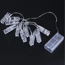 Світлодіодна гірлянда One Led прищіпки для фото 10 led батарейка 2 шт оптом - мініатюра 2