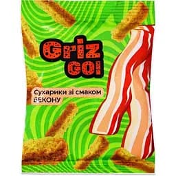 Сухарики пшенично-житні GrizGo зі смаком Бекон 35 г