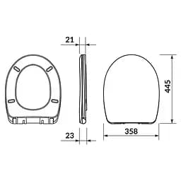 Сидіння для унітазу Cersanit Cersania (Delfi/Moduo) duraplast Soft Close K98-0239, Білий - мініатюра 4