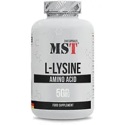 Лизин MST Nutrition L-Lysine, 240 капсул для поддержки иммунной системы