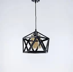 Світильник лофт у каркасі чорного кольору | Line F | Арт. 12203/1 BK+AM