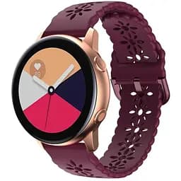 Силіконовий ремінець Flower для Samsung Galaxy Watch Active 40mm - темно-червоний ширина кріплення 20мм Watchbands (W32-7WB11136547)
