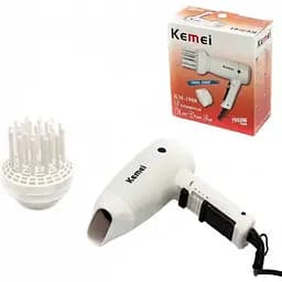 Потужний якісний маленький фен для сушіння укладання волосся Kemei 1908 дорожній фен