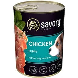 Вологий корм Savory для цуценят усіх порід з куркою 400 г