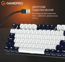 Клавиатура игровая механическая GamePro MK-110-B USB Hot-Swap Outemu Red Switch Black-White - мініатюра 13