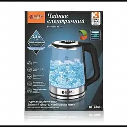 Електрочайник скляний BITEK BT-7846, 2.3 л, 2000 Вт, з підсвіткою, автоотключення - мініатюра 2