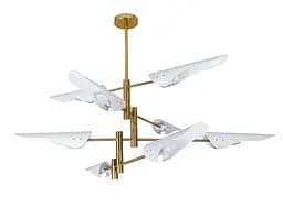 Люстра стельова Levistella 761V1019-8 WH, 8 плафонів, бронза, білий, сучасний стиль модерн